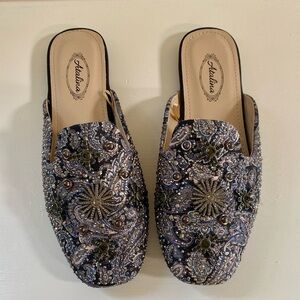 NWOT Atalina Paisley Embellished  Slip-on Shoes